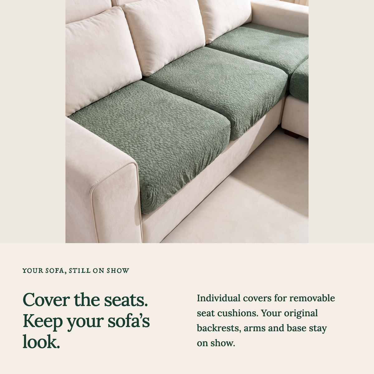 Housse de coussin de canapé Imperméable · Vert forêt — Une housse pour chaque coussin