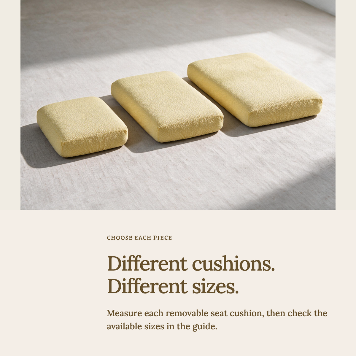 Housse de coussin de canapé Imperméable · Jaune oie — Choisir la bonne taille