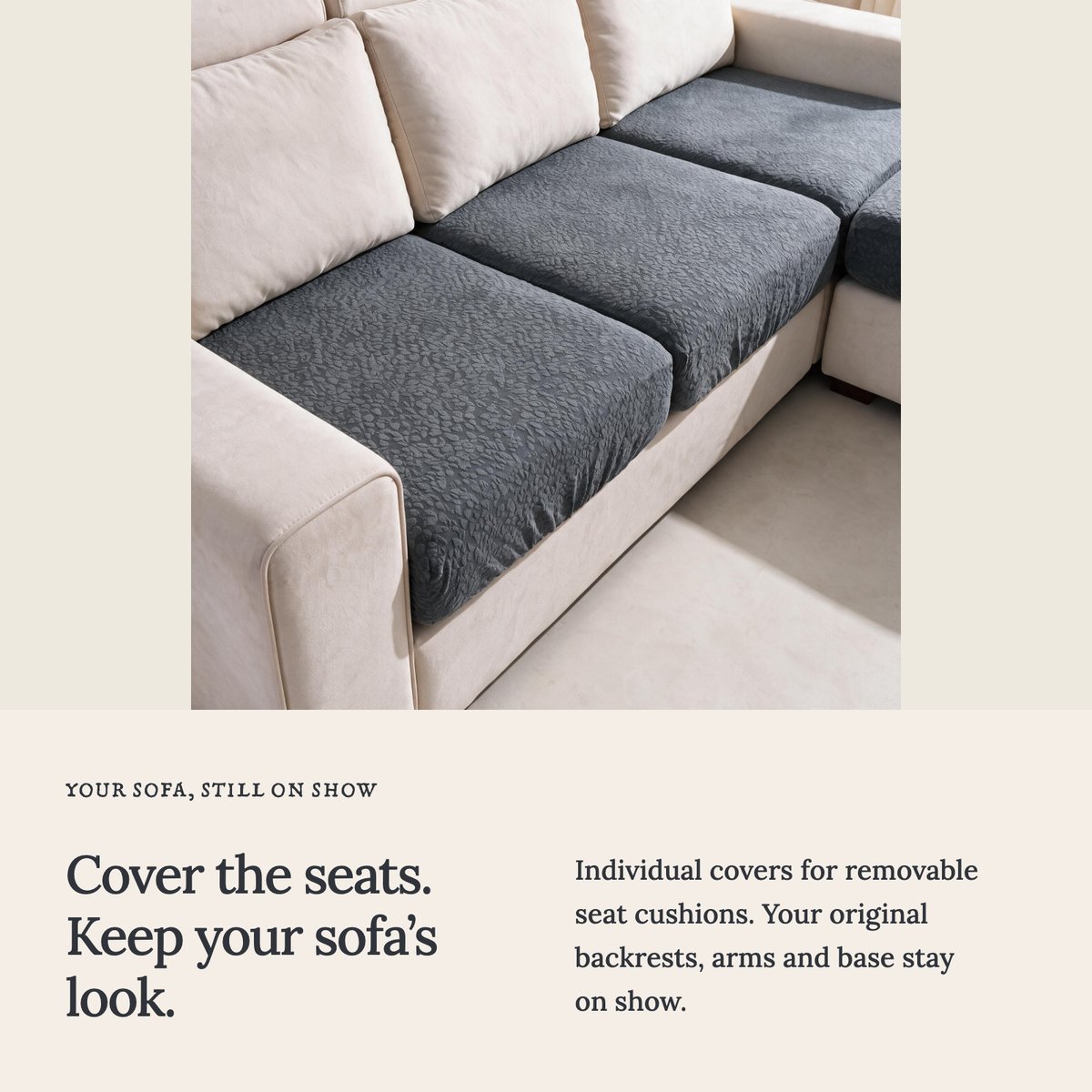 Housse de coussin de canapé Imperméable · Gris foncé — Une housse pour chaque coussin