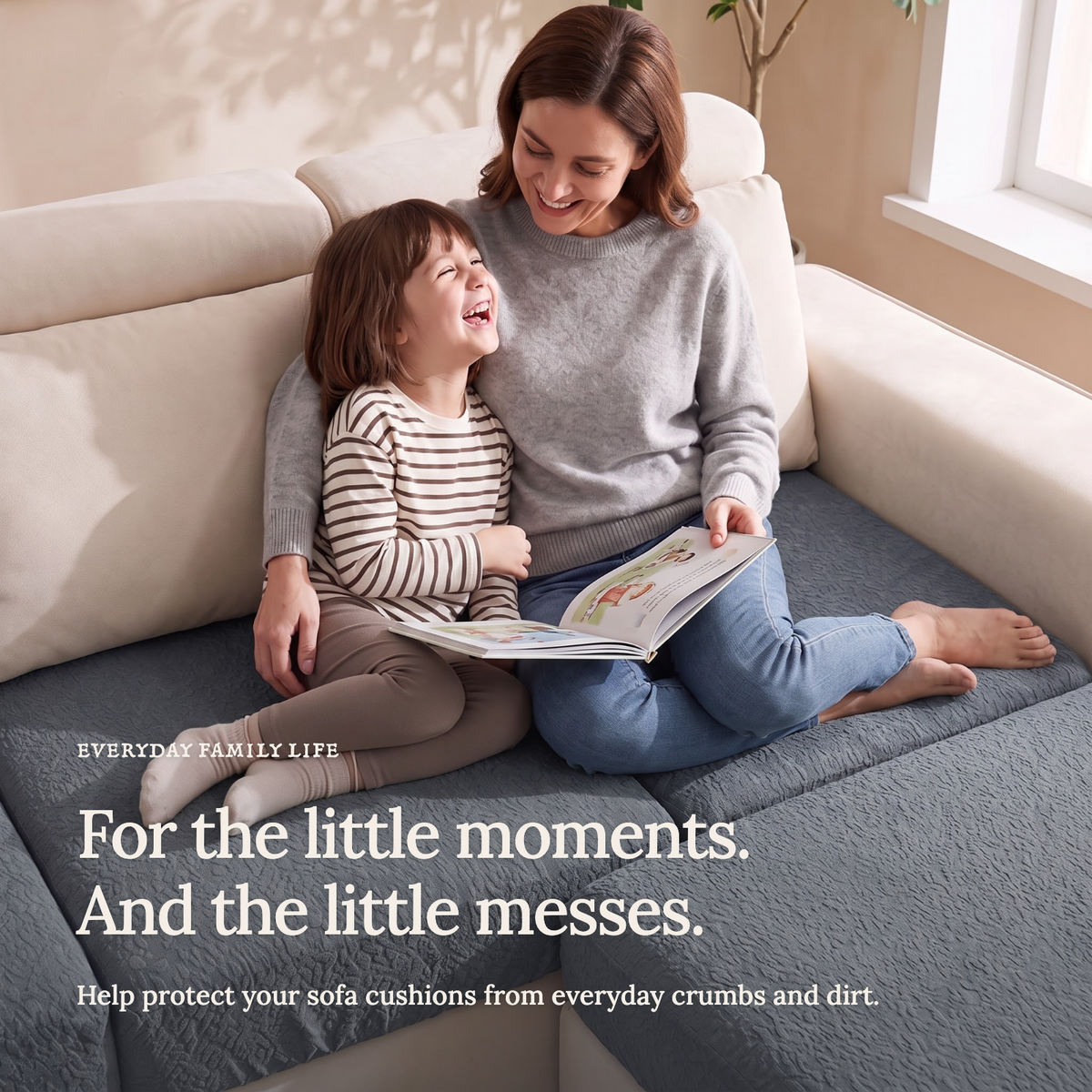 Housse de coussin de canapé Imperméable · Gris foncé — Les petits moments du quotidien