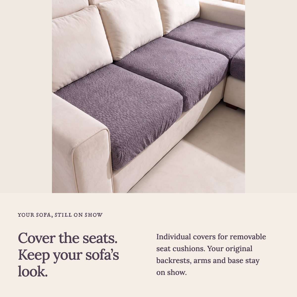 Housse de coussin de canapé Imperméable · Violet — Une housse pour chaque coussin