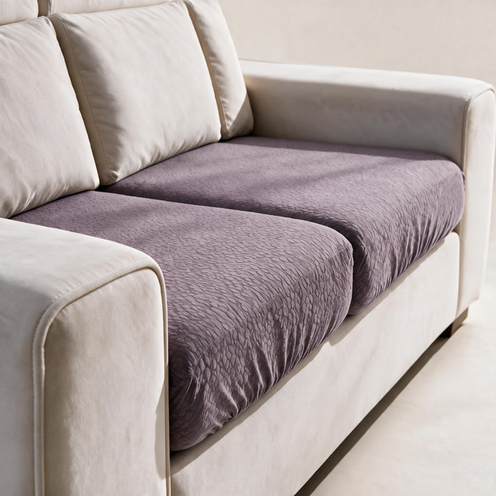 Housse de coussin de canapé Imperméable · Violet — Un tissu texturé qui épouse le coussin