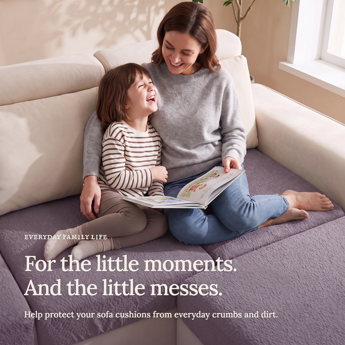 Housse de coussin de canapé Imperméable · Violet — Les petits moments du quotidien