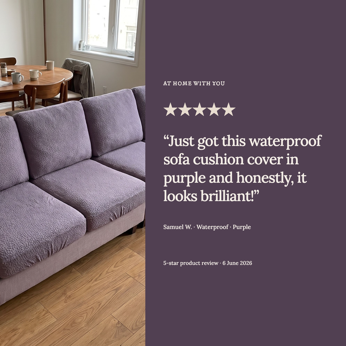 Housse de coussin de canapé Imperméable · Violet — Un avis sur notre gamme imperméable