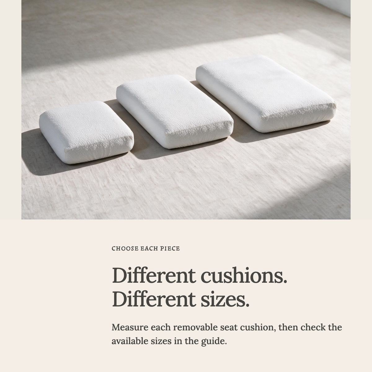 Housse de coussin de canapé Imperméable · Blanc — Choisir la bonne taille