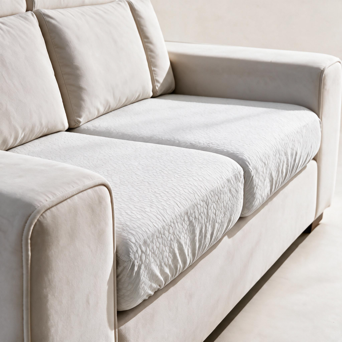 Housse de coussin de canapé Imperméable · Blanc — Un tissu texturé qui épouse le coussin