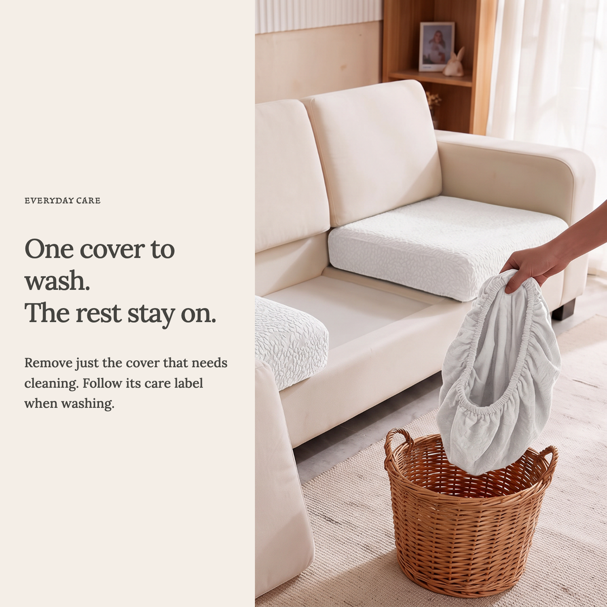 Housse de coussin de canapé Imperméable · Blanc — Lavez une housse sans retirer les autres