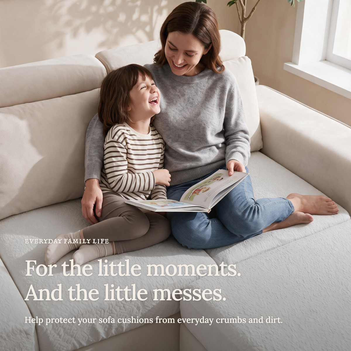 Housse de coussin de canapé Imperméable · Blanc — Les petits moments du quotidien