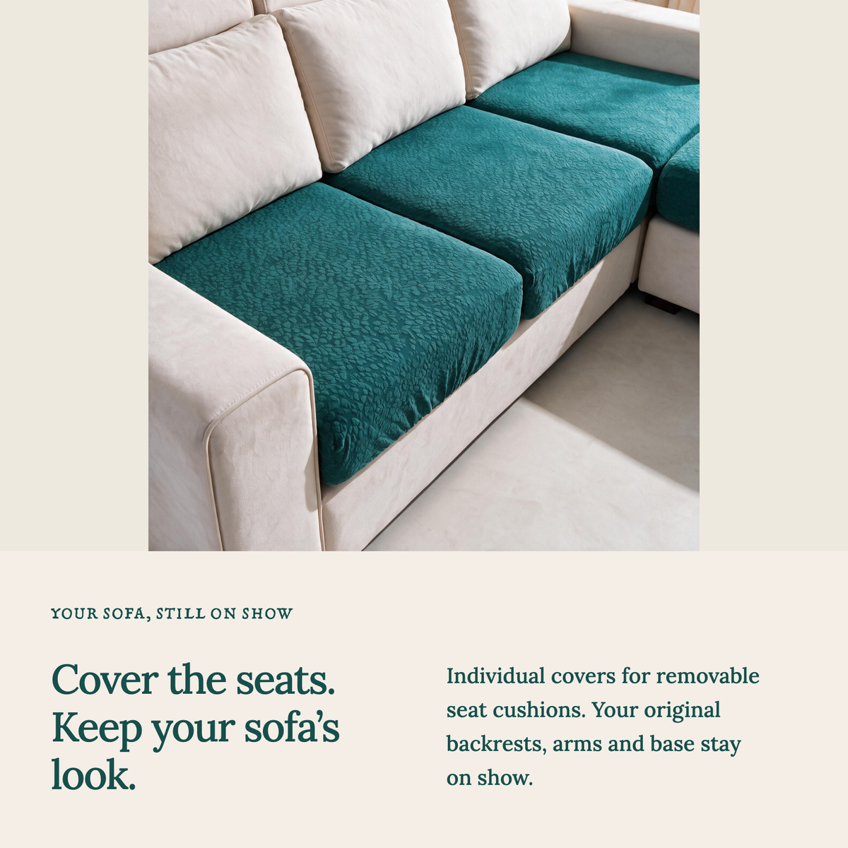 Housse de coussin de canapé Imperméable · Vert émeraude — Une housse pour chaque coussin