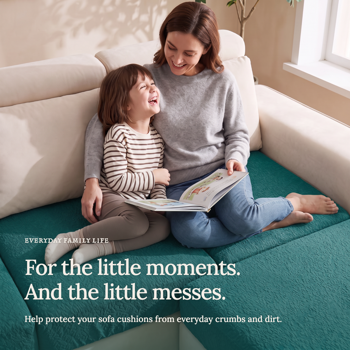 Housse de coussin de canapé Imperméable · Vert émeraude — Les petits moments du quotidien