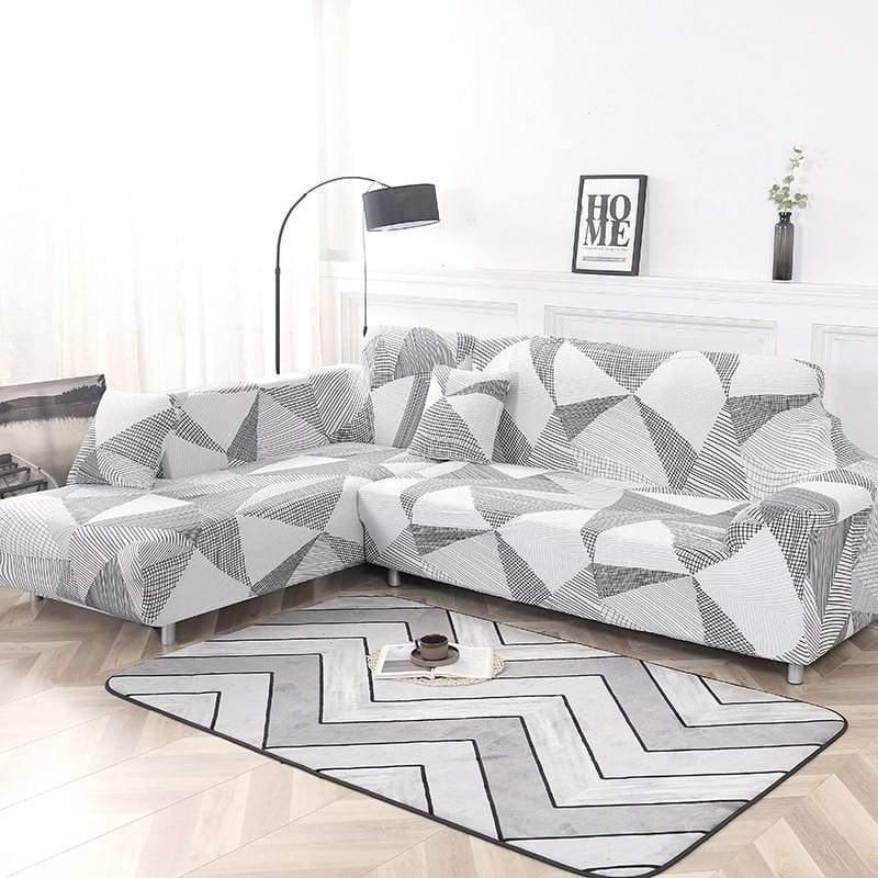 Housse de canapé d'angle Asio · Imprimé · Extensible