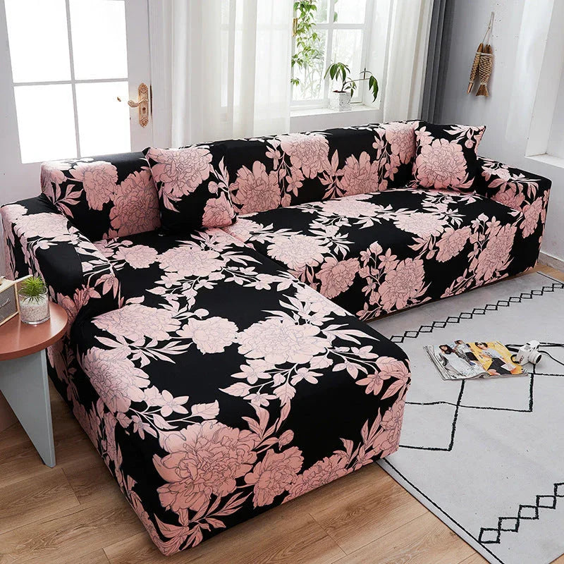 Housse de canapé d'angle Azrose · Imprimé · Extensible