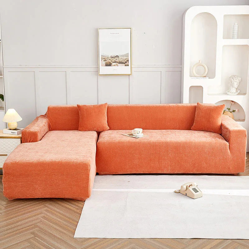 Housse de canapé d'angle Luma · Orange · Extensible