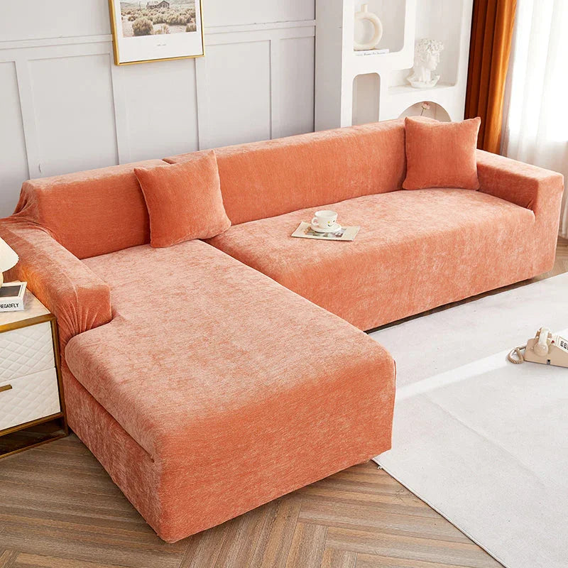 Housse de canapé d'angle Luma · Orange · Extensible (vue 2)