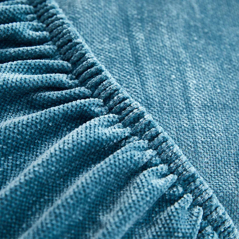 Housse de canapé d'angle Luma · Bleu pétrole · Extensible (vue 5)