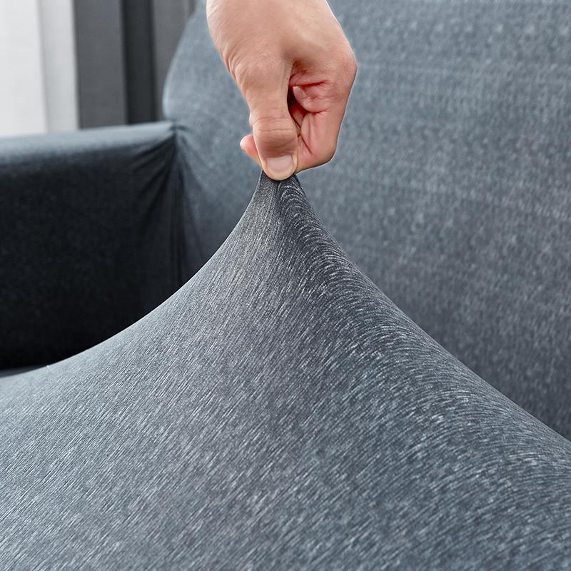 Housse de canapé d'angle Motif moucheté · Gris anthracite · Extensible (vue 4)
