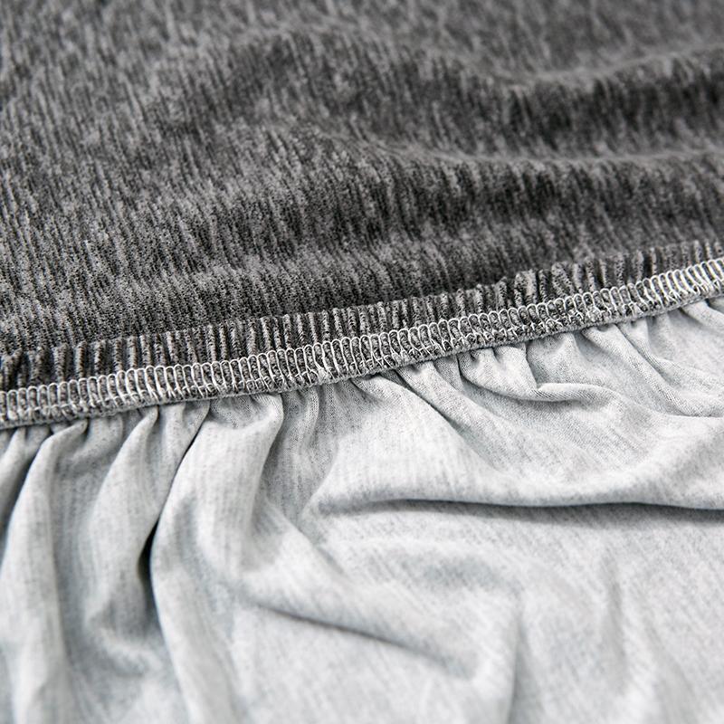Housse de canapé d'angle Motif moucheté · Gris · Extensible (vue 4)