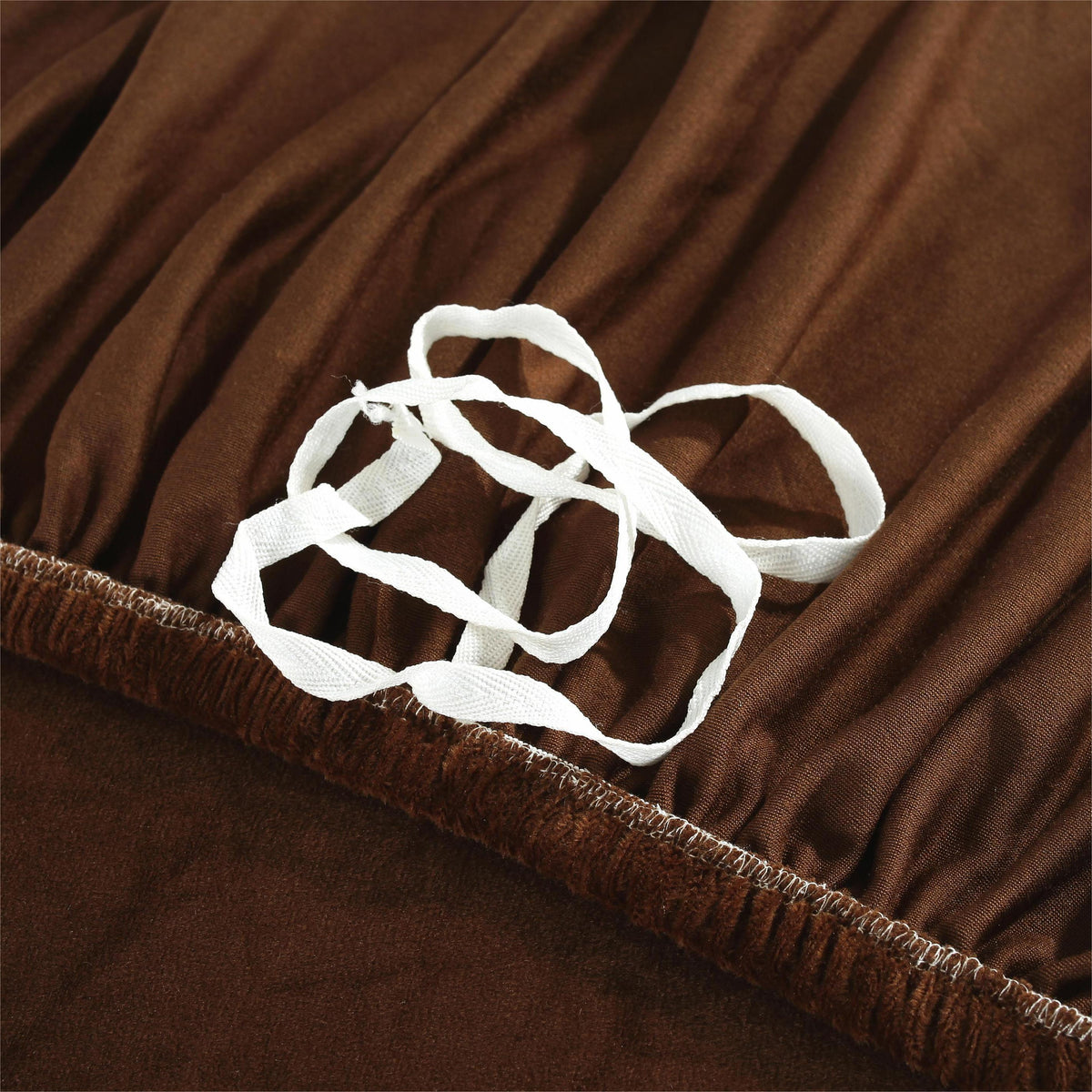 Housse de canapé d'angle Velours · Marron · Extensible (vue 5)