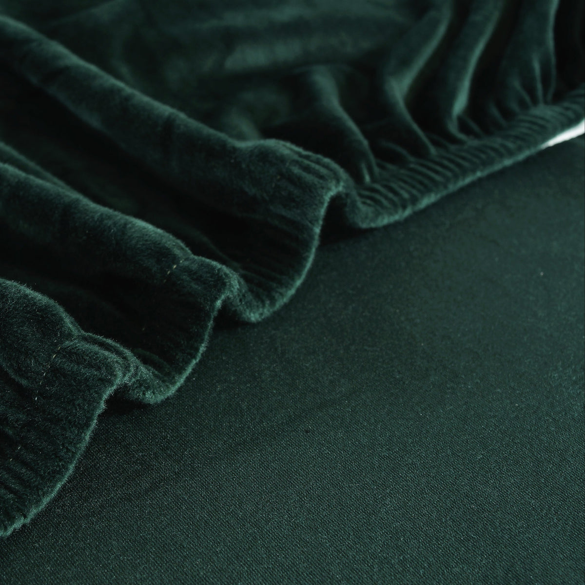 Housse de canapé d'angle Velours · Vert foncé · Extensible (vue 3)