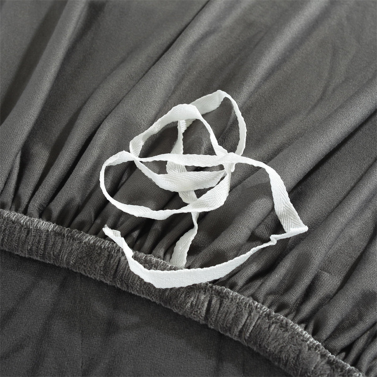 Housse de canapé d'angle Velours · Gris · Extensible (vue 4)