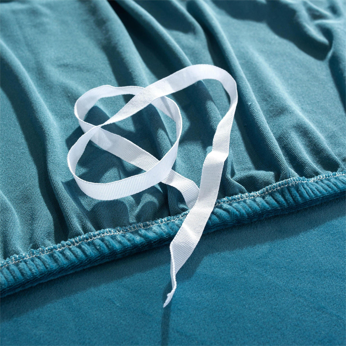 Housse de canapé d'angle Velours · Bleu lagon · Extensible (vue 5)