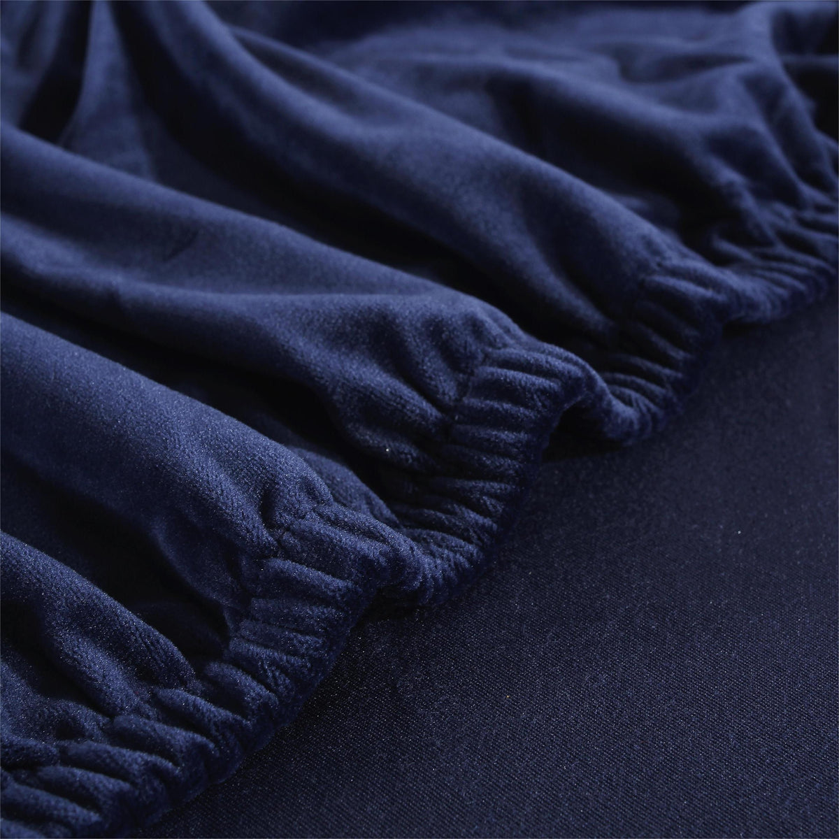 Housse de canapé d'angle Velours · Bleu marine · Extensible (vue 4)