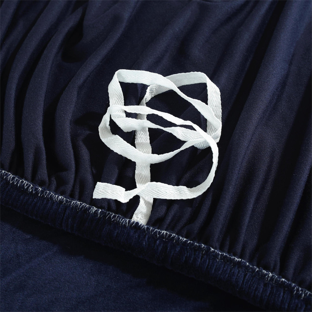 Housse de canapé d'angle Velours · Bleu marine · Extensible (vue 5)