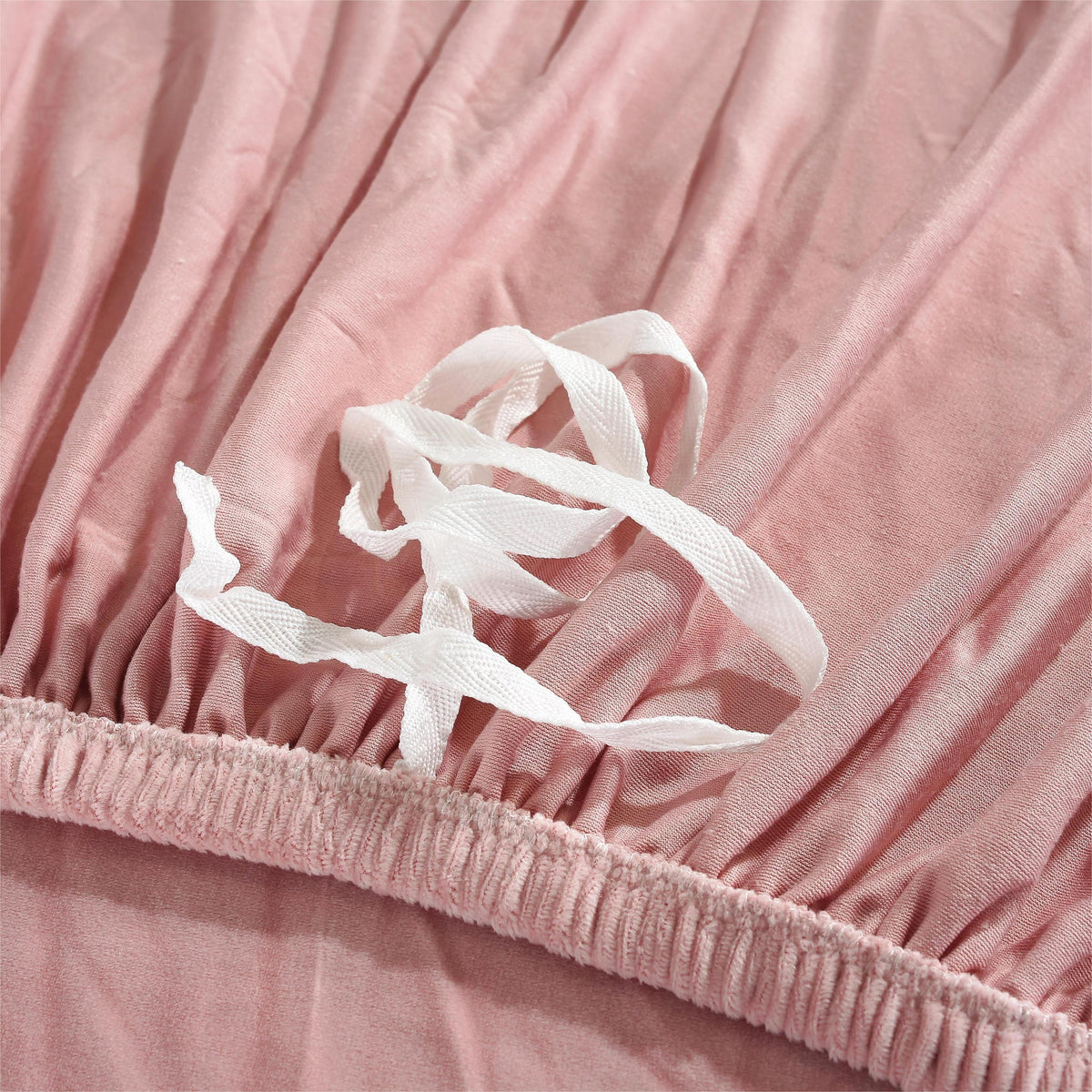 Housse de canapé d'angle Velours · Rose · Extensible (vue 5)