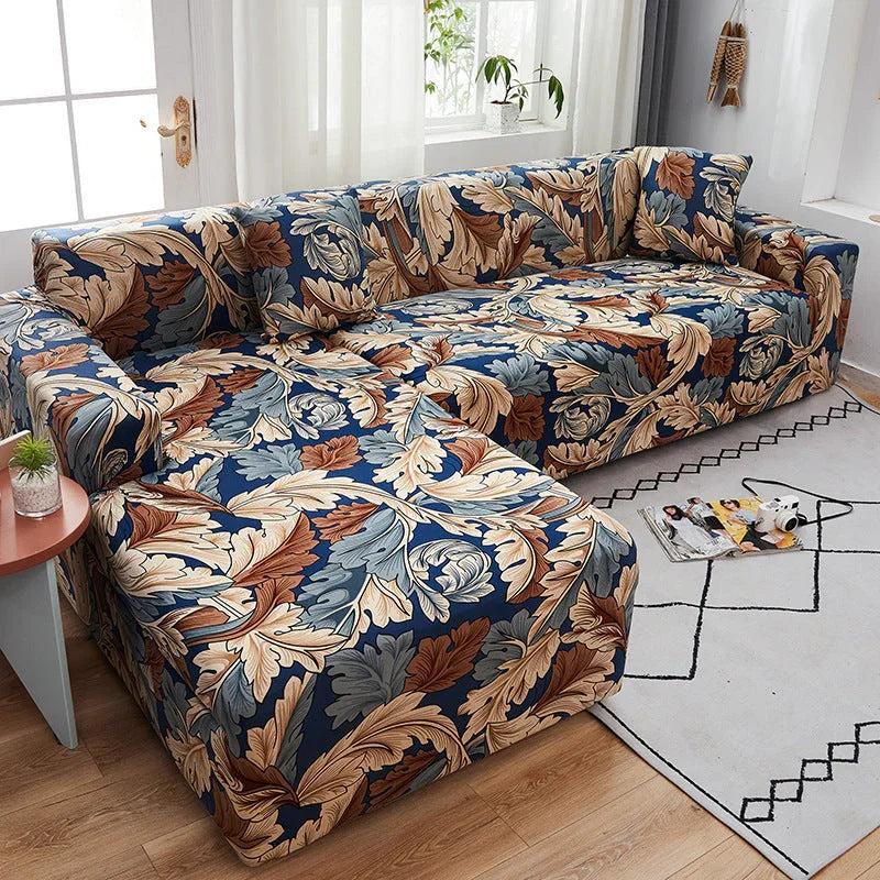 Housse de canapé d'angle Vintage · Imprimé · Extensible