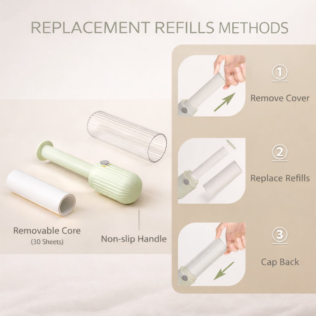 Mini rouleau adhésif réutilisable · Vert matcha (vue 5)