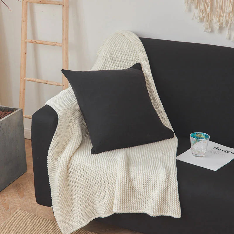 Housse de coussin Unie · Noir