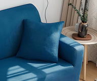 Housse de coussin Unie · Bleu saphir