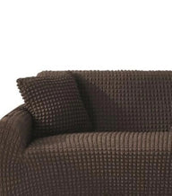 Housse de coussin Tissu gaufré · Marron foncé