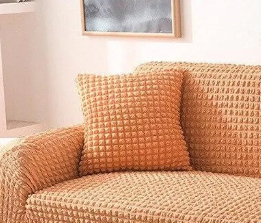Housse de coussin Tissu gaufré · Orange