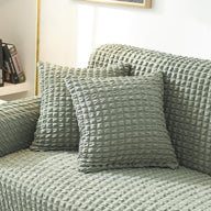 Housse de coussin Tissu gaufré · Vert d'eau