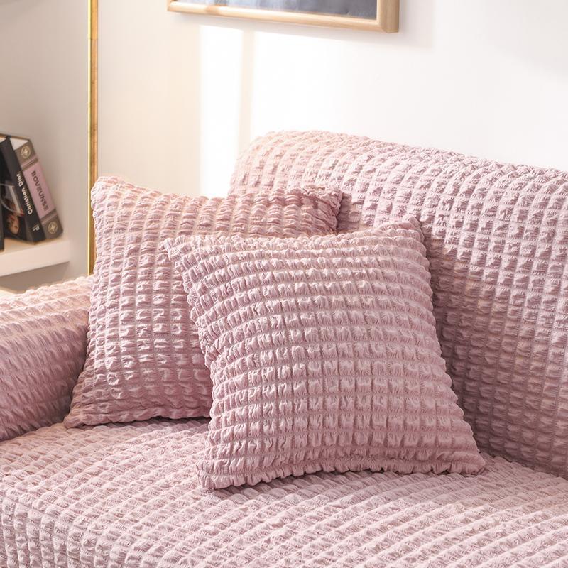 Housse de coussin Tissu gaufré · Rose