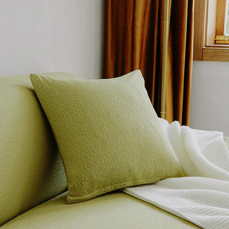 Housse de coussin Tissu cloqué Imperméable · Vert haricot