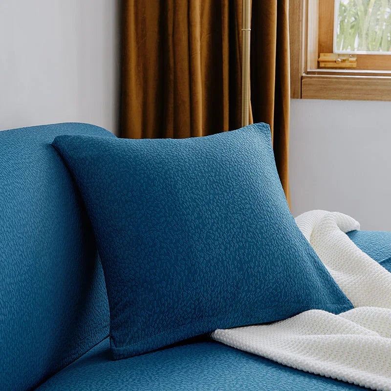Housse de coussin Tissu cloqué Imperméable · Bleu vif