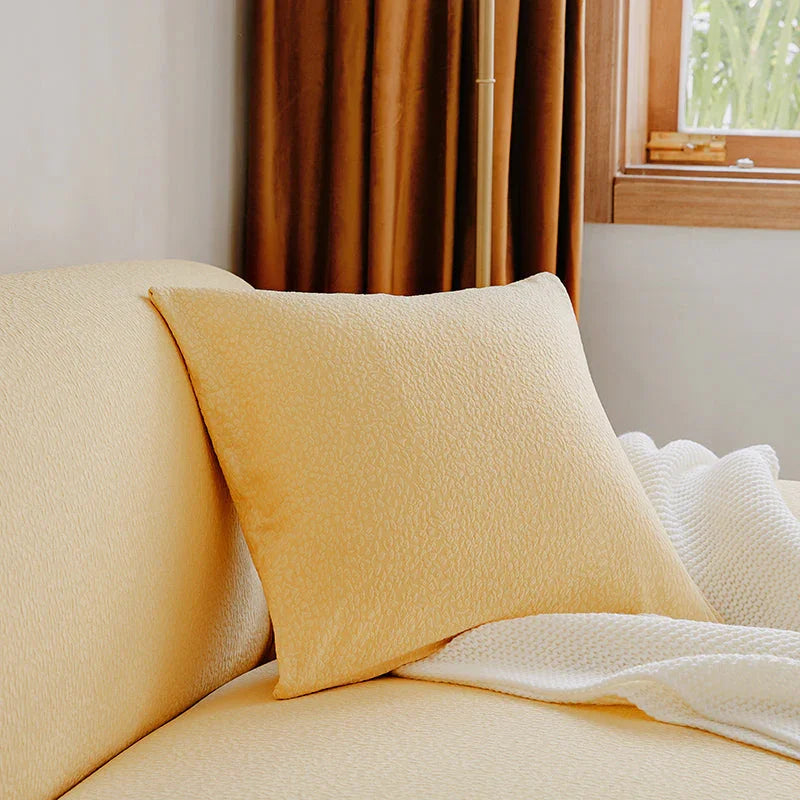Housse de coussin Tissu cloqué Imperméable · Jaune oie