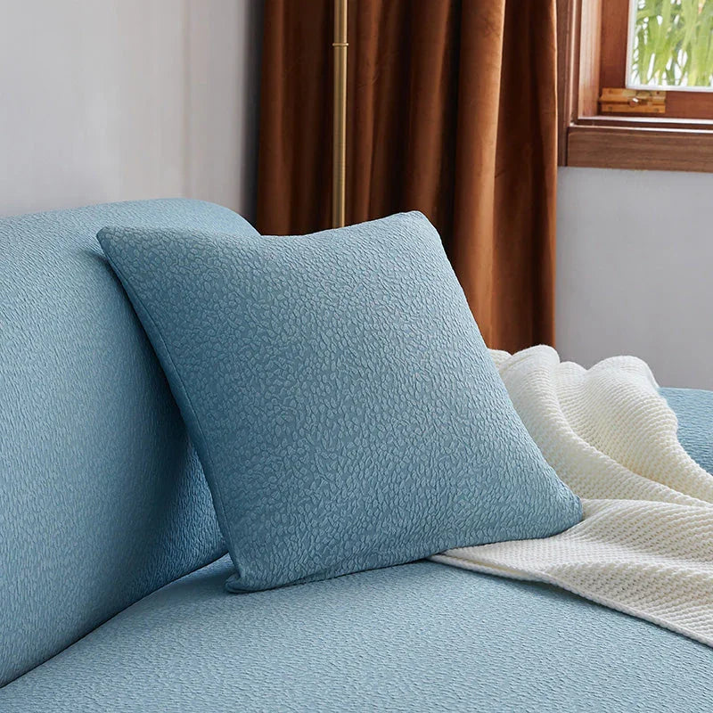 Housse de coussin Tissu cloqué Imperméable · Bleu clair