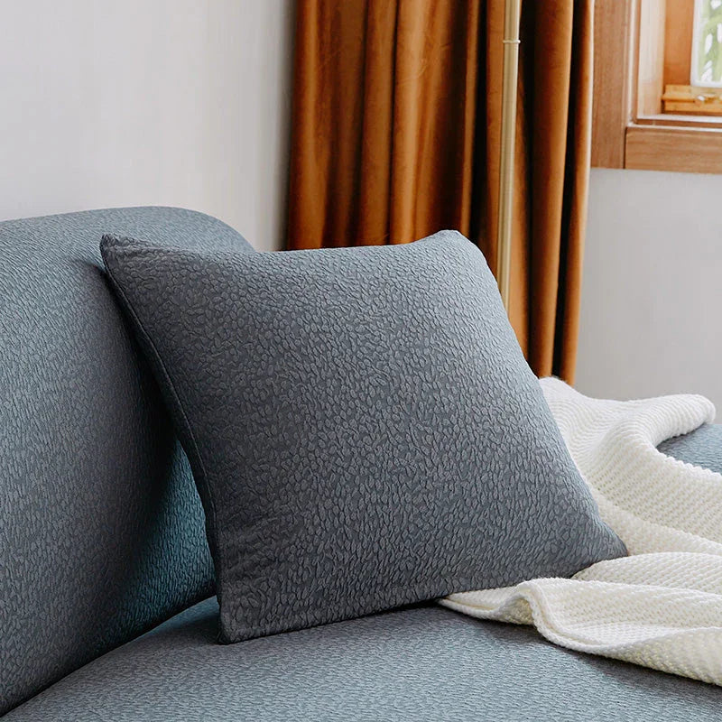 Housse de coussin Tissu cloqué Imperméable · Gris moyen