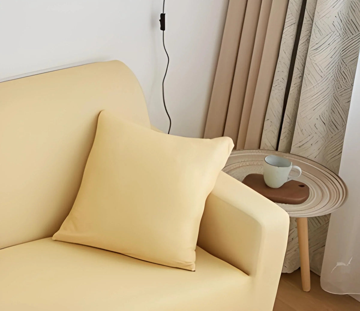 Housse de coussin Unie · Jaune paille