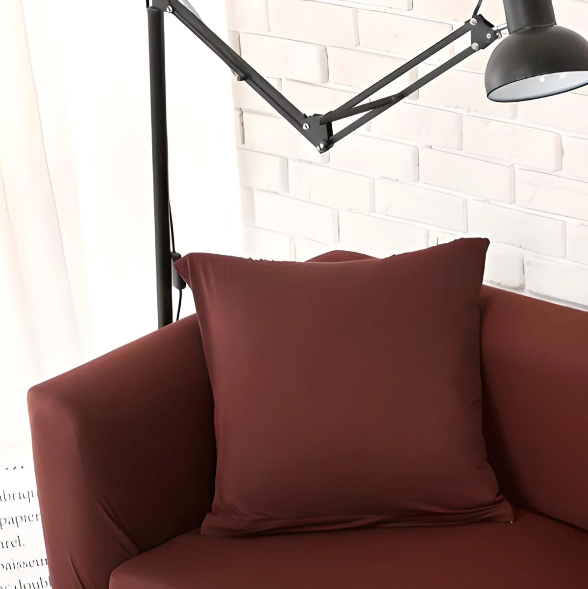 Housse de coussin Unie · Marron caramel