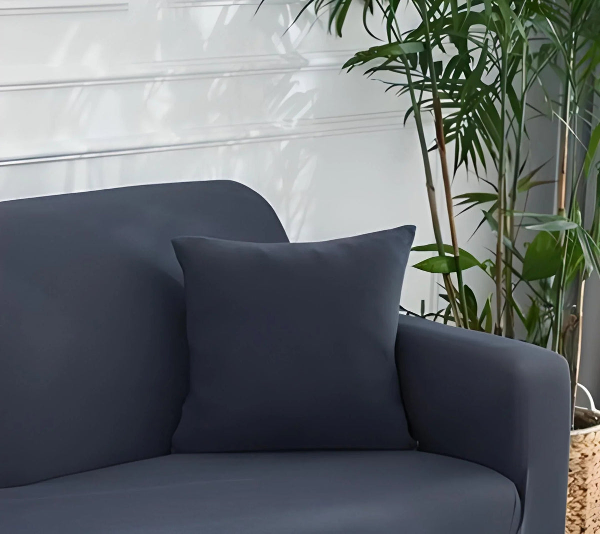 Housse de coussin Unie · Gris acier