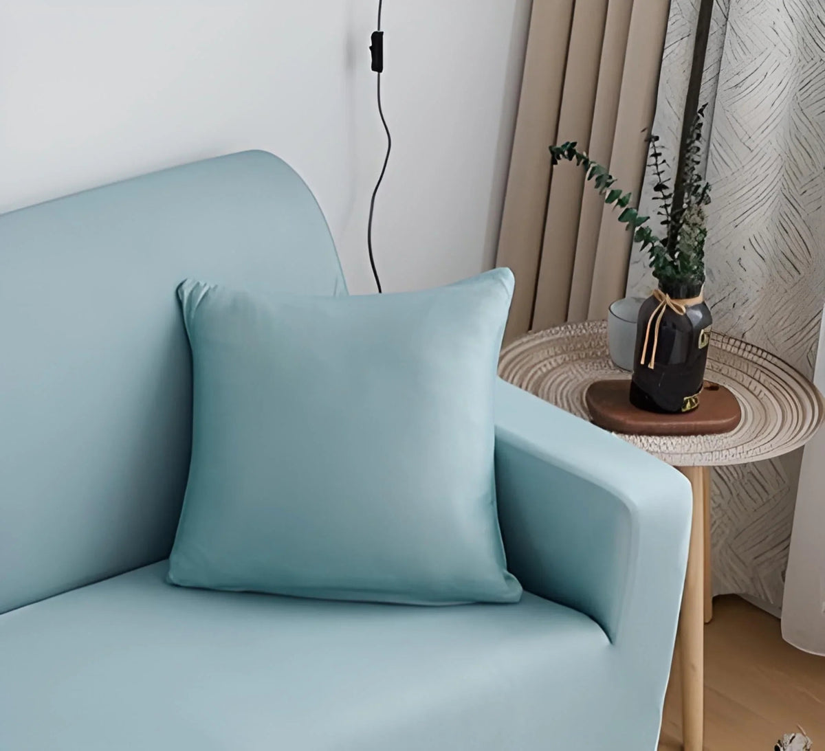 Housse de coussin Unie · Bleu grisé