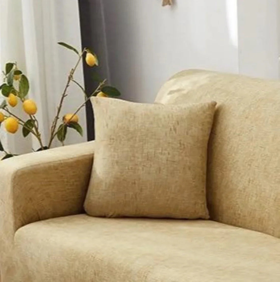 Housse de coussin Effet chiné · Beige
