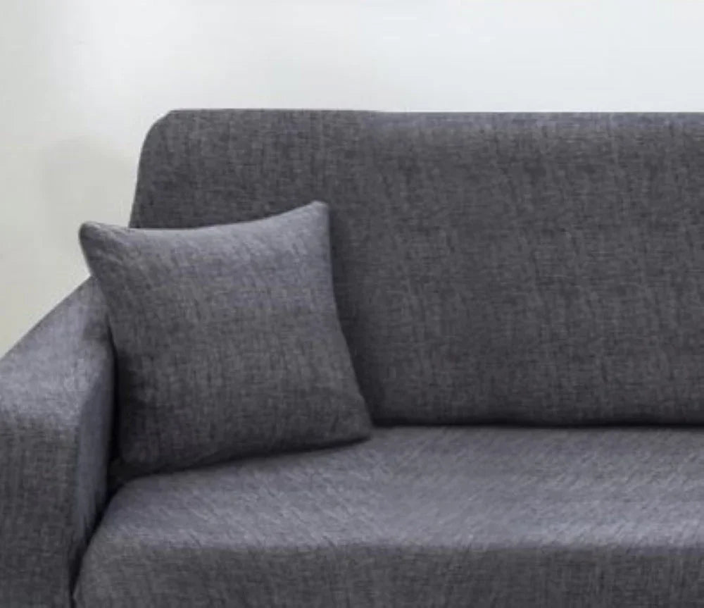 Housse de coussin Effet chiné · Gris foncé