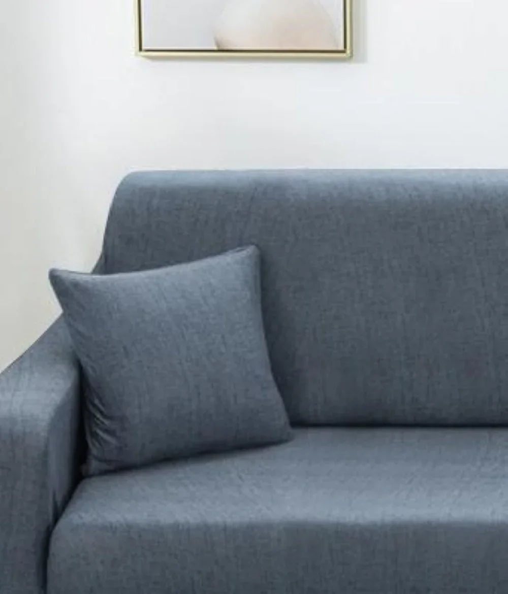 Housse de coussin Effet chiné · Bleu ardoise