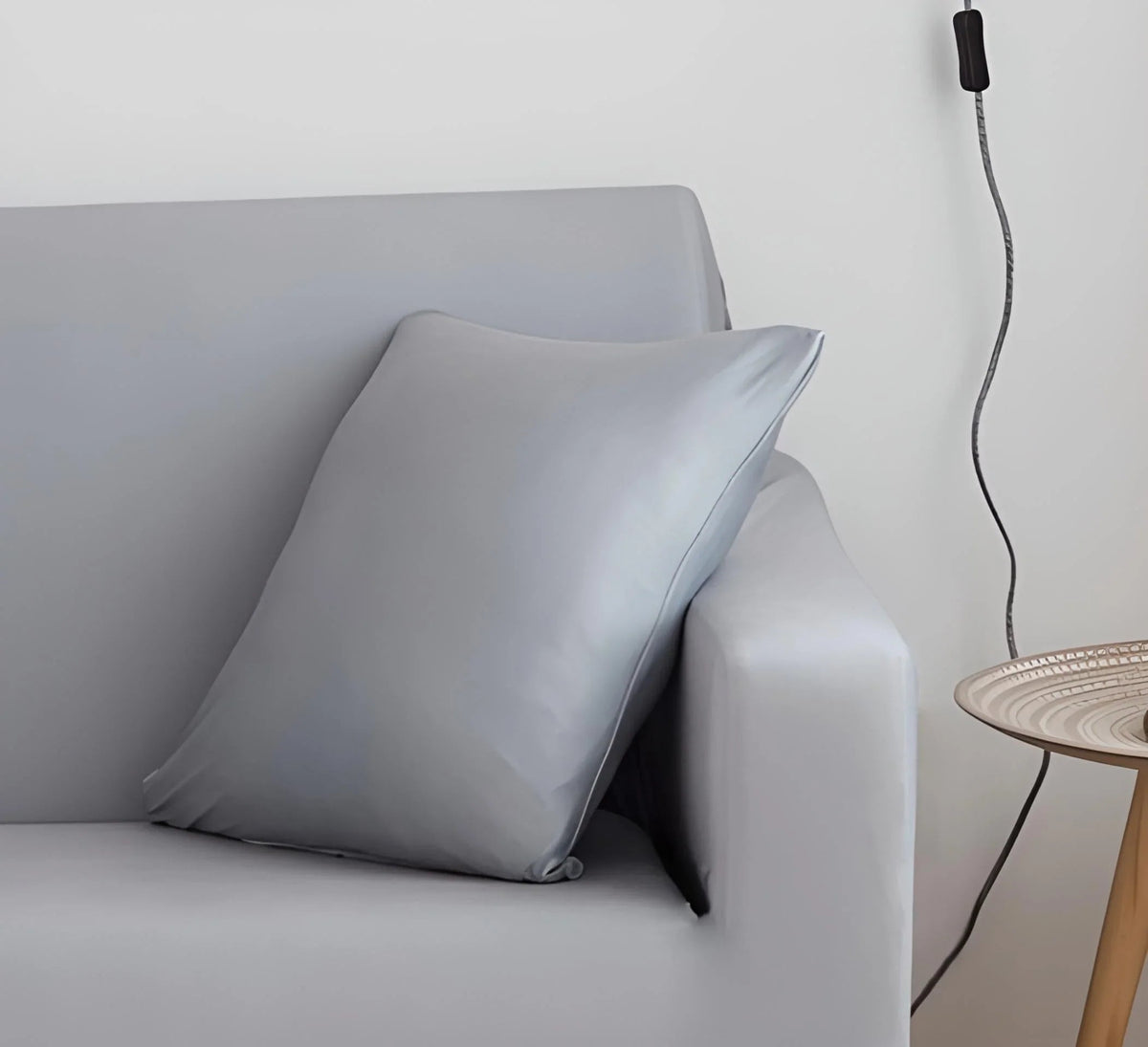 Housse de coussin Unie · Gris perle