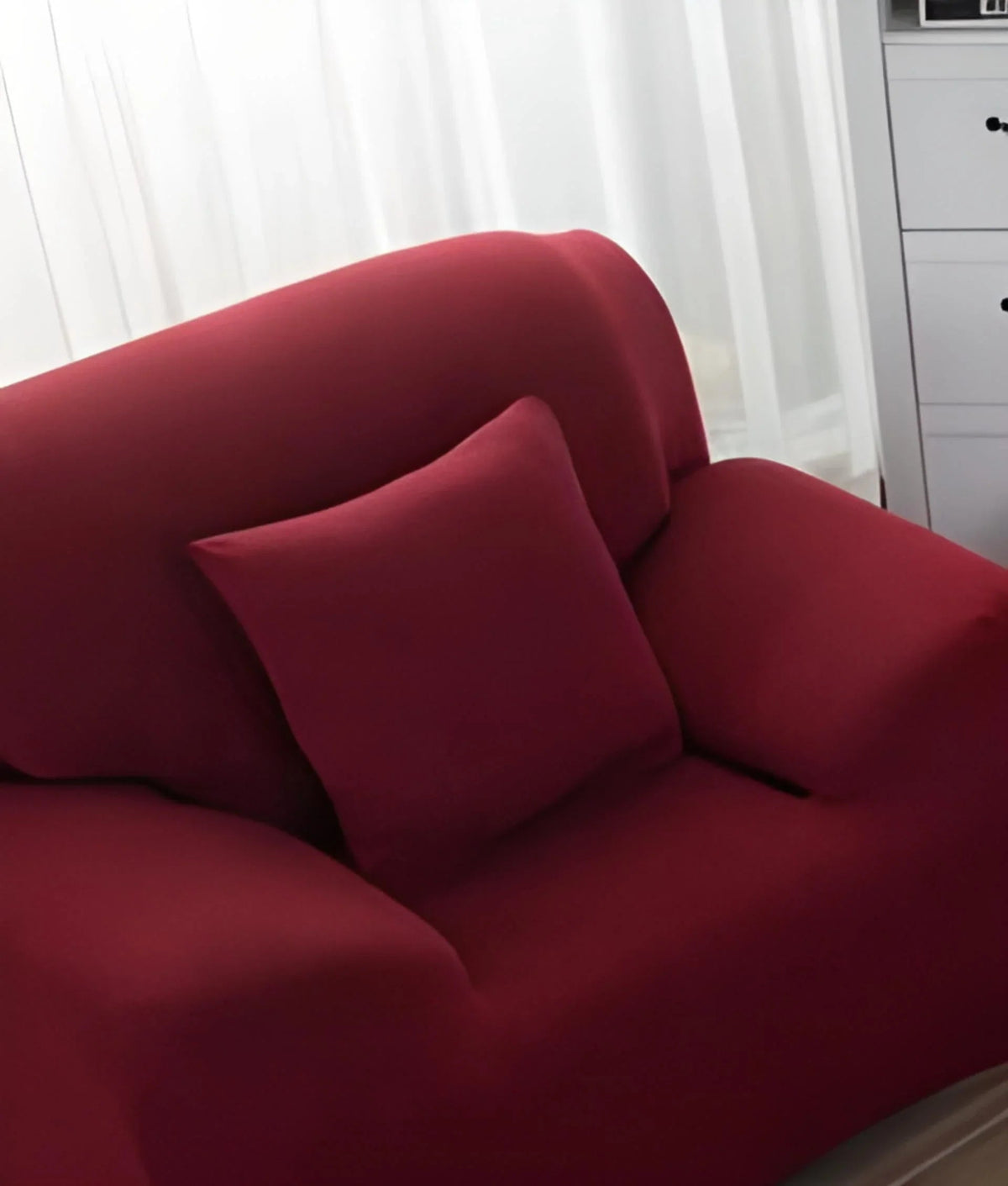 Housse de coussin Unie · Rouge grenat